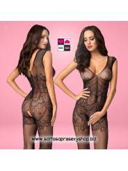 Bodystocking Sexy per Serate Romantico-Seducenti dal Design Artistico. Taglia Unica