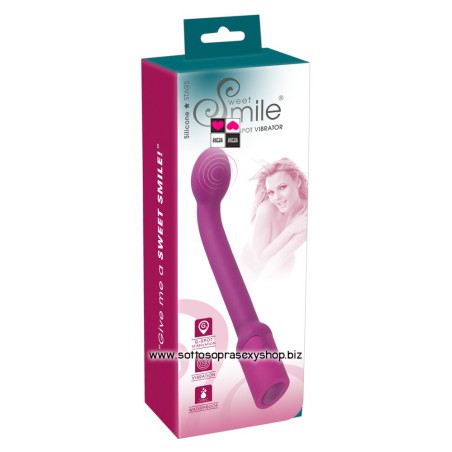 Vibratore G-Spot Impermeabile curvo e flessibile con 10 Modalità di Vibrazione . Lunghezza Totale  20 cm 
Diametro: 3,5 cm