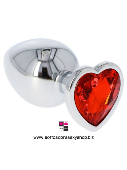 Iron Plug Anale con Gemma a Cuore : Eleganza e Piacere, 6 cm Lunghezza