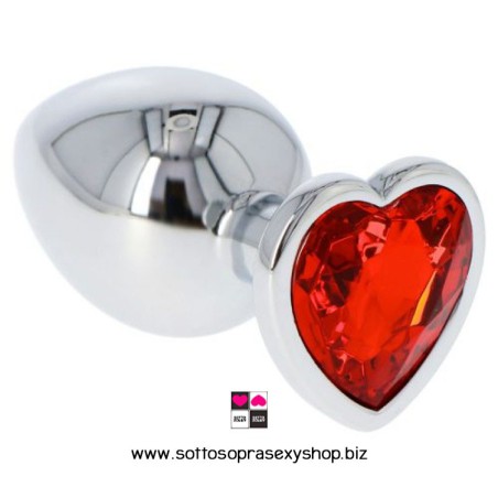 Iron Plug Anale con Gemma a Cuore : Eleganza e Piacere, 6 cm Lunghezza