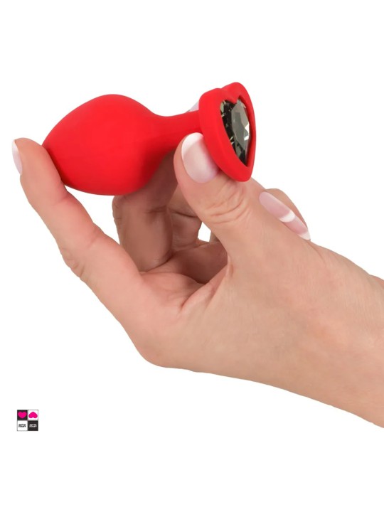 Red Plug Anale in Silicone con Pietra a Cuore : Eleganza e Piacere