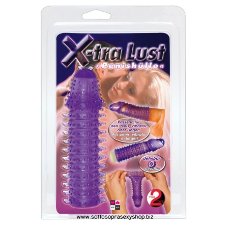 Xtra Lust - Guaina Stimolante con Rilievi Lunga 14,2 cm e punteggiata di rilievi stimolanti