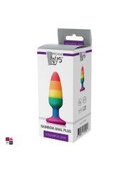 Pride Plug Anale in Silicone Liquido - Colorato, Sicuro e Confortevole - Arcobaleno -  lunghezza 14 cm  diametro 3,9 cm