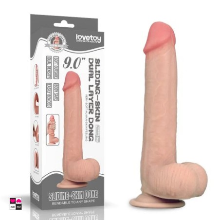 Dildo Realistico con Tecnologia a Doppia Densità e Ventosa Potente lunghezza totale di 23 cm e un diametro di 4 cm