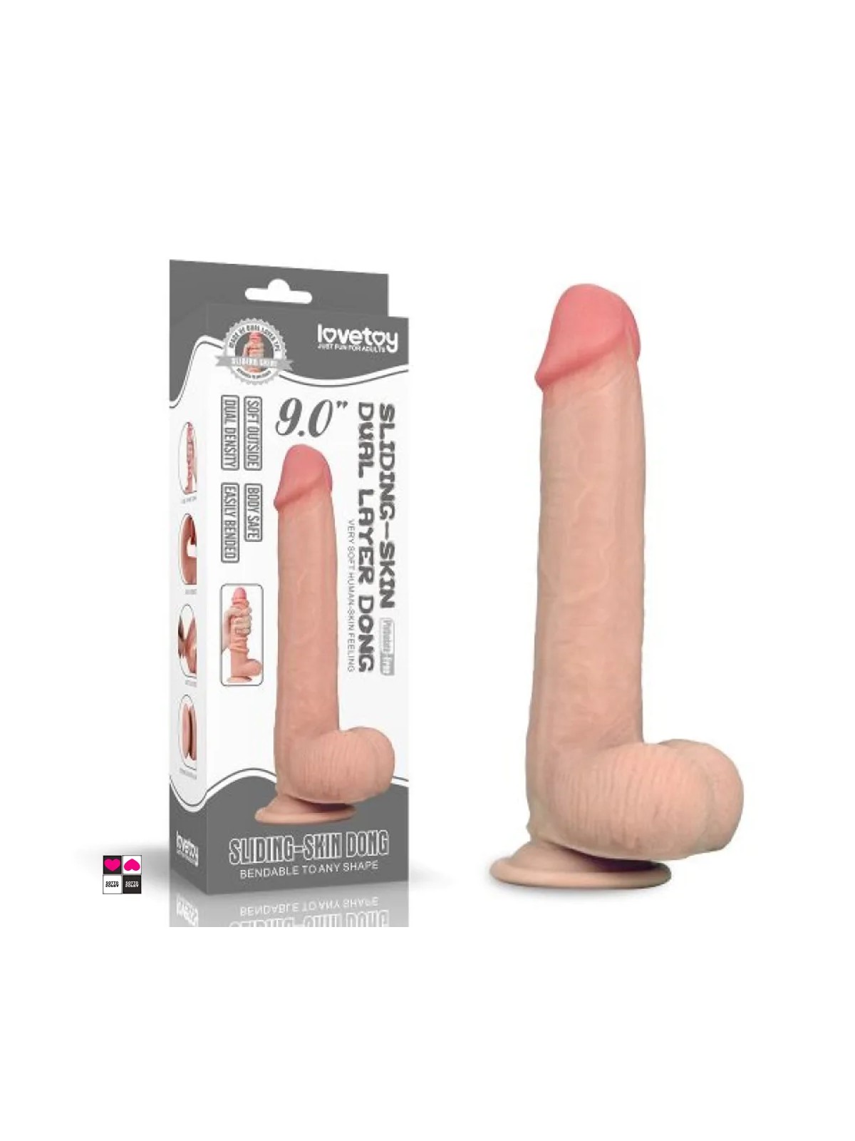 Dildo Realistico con Tecnologia a Doppia Densità e Ventosa Potente lunghezza totale di 23 cm e un diametro di 4 cm