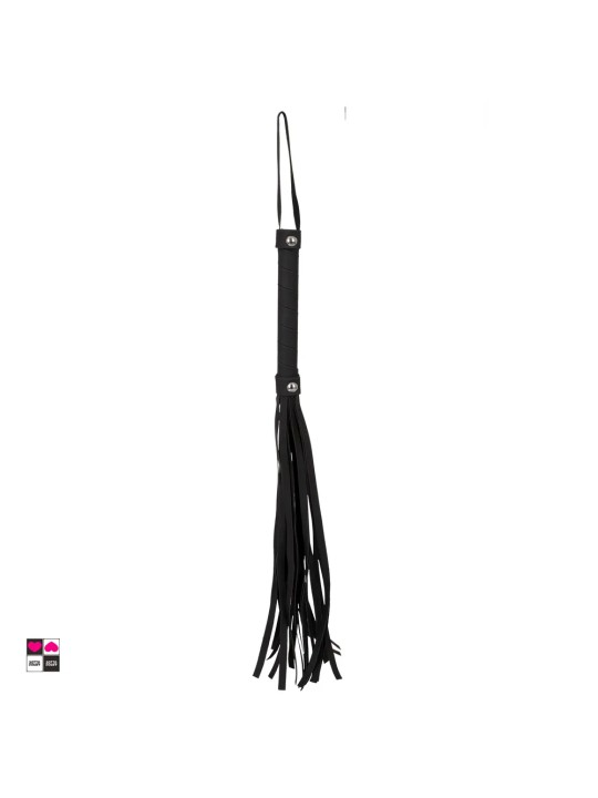 Frusta / Flogger Nera - Per Giochi Fetish in Similpelle di Alta Qualità per Giochi di Passione Lunghezza Totale: 48 cm