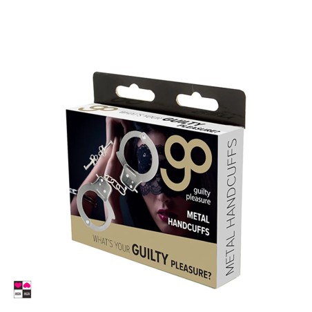 Manette in Metallo della Collezione BDSM Guilty Pleasure – Resistenti con Catena Corta