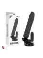 Vibratore Nero con Potente Ventosa alla base.  Utilizzabile come Estensore del Pene.  Lunghezza 20 cm diametro 4 cm