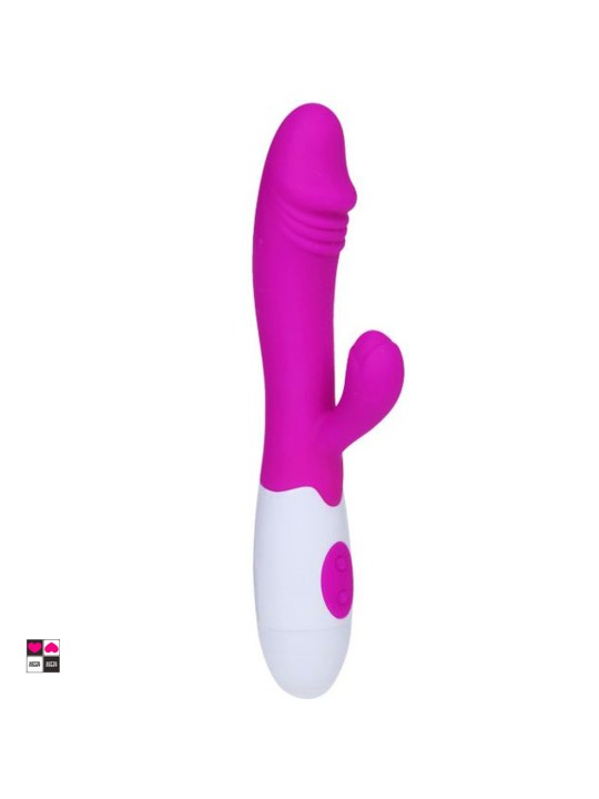 Elegante Vibratore Rabbit per stimolazione citoridea e vaginale. 20 cm di lunghezza per 3,5 cm di diametro