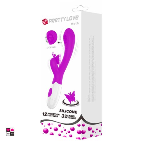 Vibratore Pretty Love Rabbit , con stimolatore clitoride e puntoG. In silicone