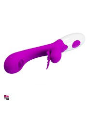 Vibratore Pretty Love Rabbit , con stimolatore clitoride e puntoG. In silicone