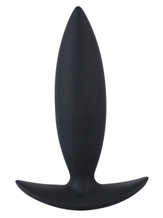 Anal Plug a Forma di T in Silicone Nero lunghezza totale di circa 10 cm e una profondità di inserimento di circa 9 cm