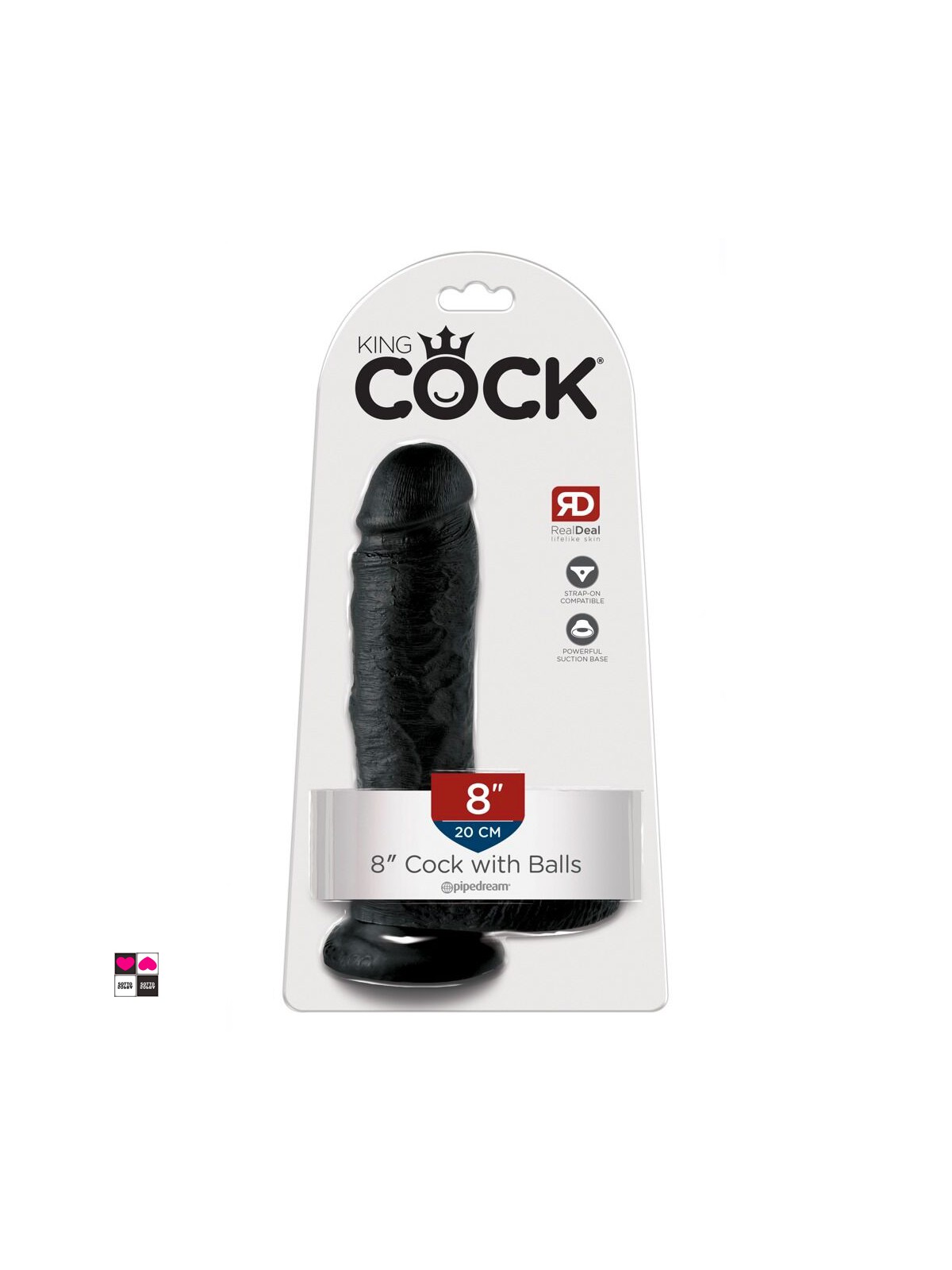 King Cock Dildo Naturale e Realistico 8" Black con Ventosa Lunghezza totale: 21 cm
Diametro: 5,1 cm