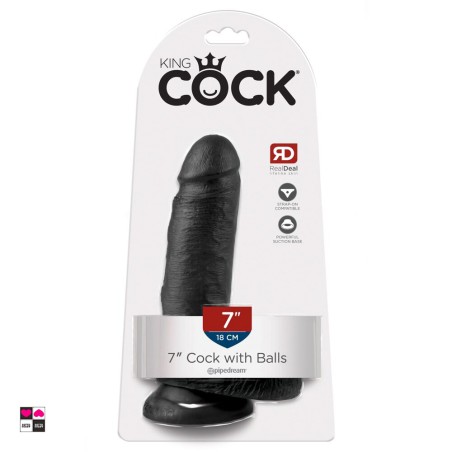 King Cock 7" Dildo Naturale e Stretto con Ventosa Colore Nero