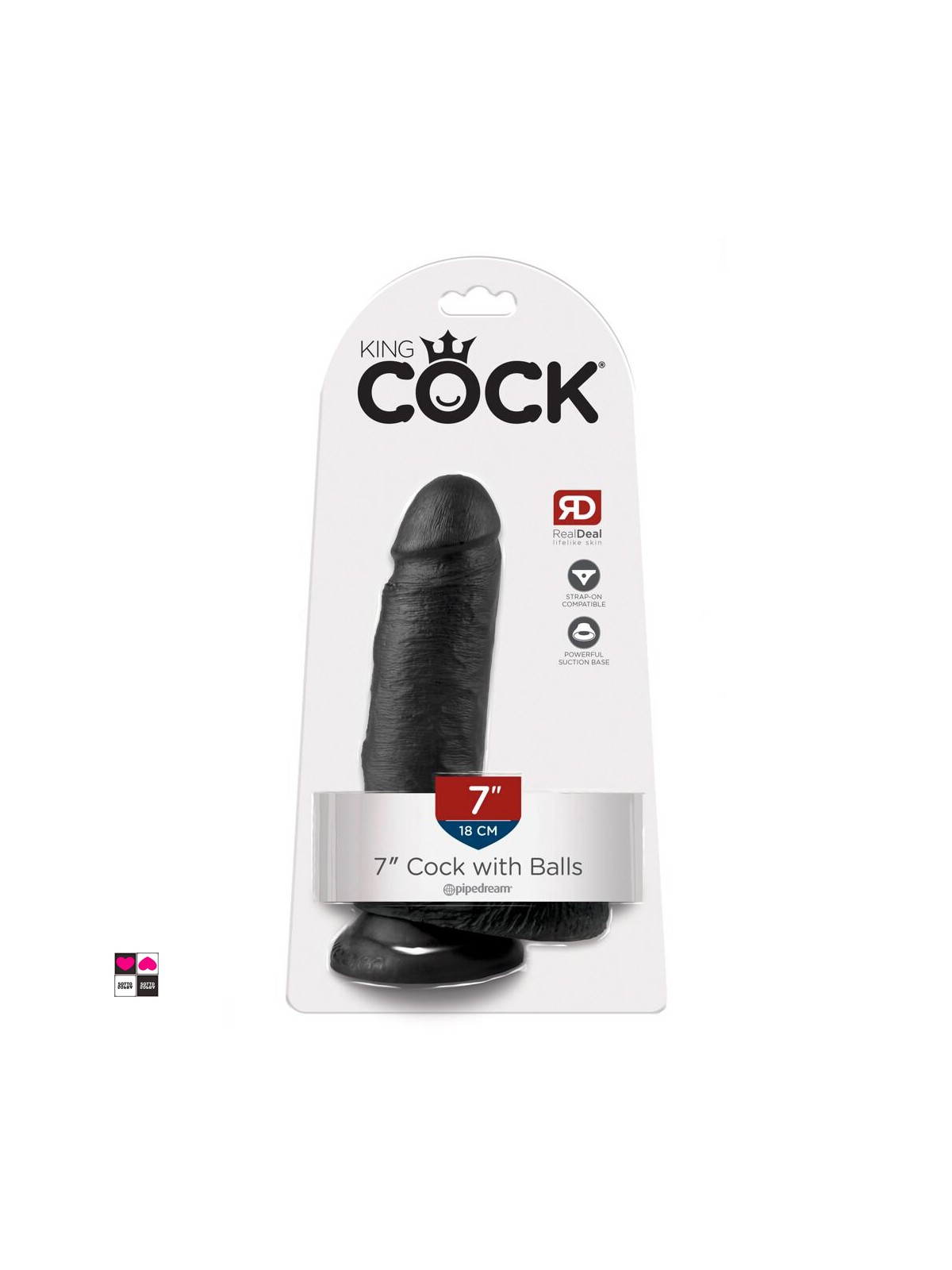 King Cock 7" Dildo Naturale e Stretto con Ventosa Colore Nero